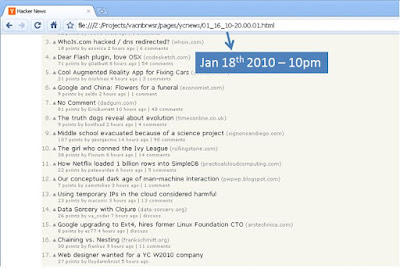 Archived Hacker News page, second example